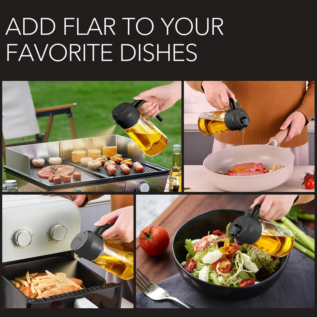 Grill, air fryer, salad